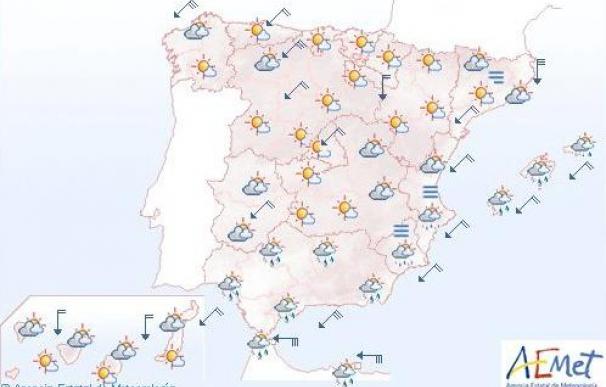 Temperaturas en descenso y precipitaciones débiles en Cantábrico y Andalucía