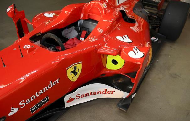 El Santander viste de blanco los alerones del nuevo Ferrari