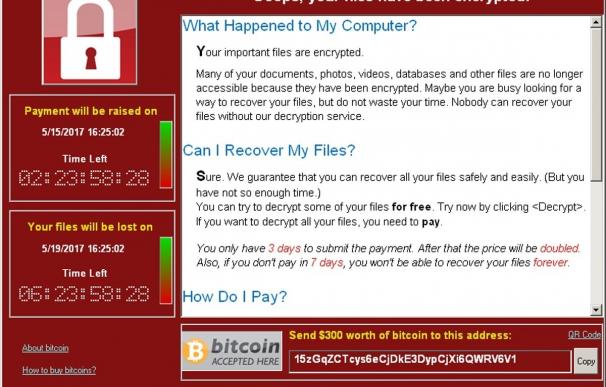 Retiran más de 120.000 euros en 'bitcoins' de las cuentas virtuales de WannaCry procedentes del pago de rescates