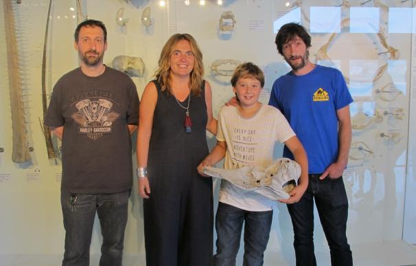 Un niño de 12 años de Zumaia dona un cráneo de un calderón al Aquarium de San Sebastián