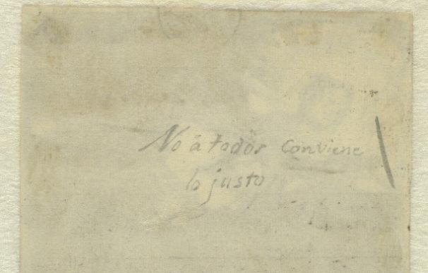 Encuentran una anotación manuscrita de Goya oculta durante casi tres siglos tras un dibujo