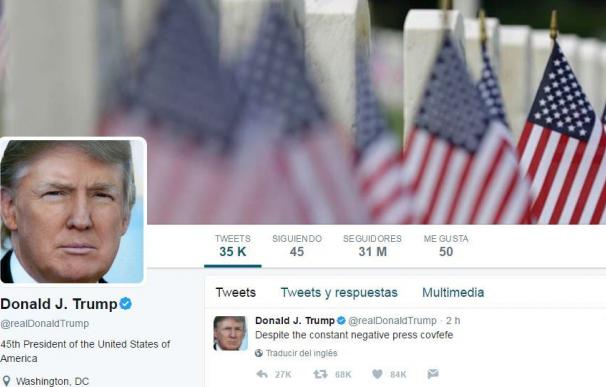 Un tuit con errata e incompleto de Trump a medianoche desata burlas en la red