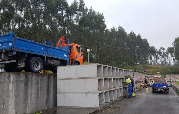 Comienza la construcción de 36 nuevos nichos en el cementerio Río Cabo