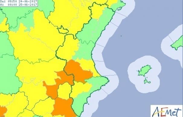 Aviso naranja por altas temperaturas en Valencia y amarillo por tormentas en Castellón