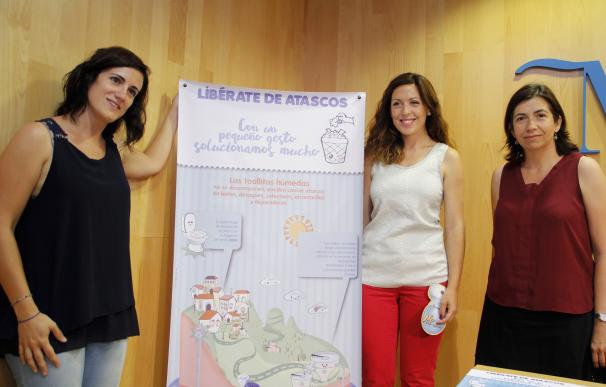 La Diputación inicia una campaña para evitar el vertido de toallitas al inodoro