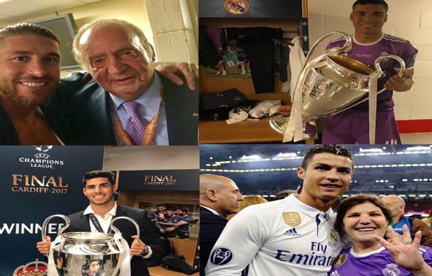 Los jugadores del Real Madrid celebran la duodécima Copa Europa