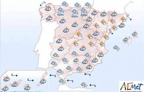 Mañana, nevadas en el extremo norte y vientos fuertes en Canarias y Girona