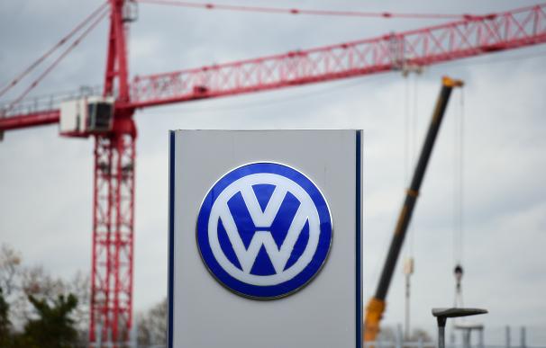 The logo of German car maker Volkswagen ( VW ) is