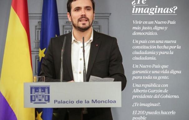 IU retoca la foto de Garzón en Moncloa y le coloca como presidente de la república
