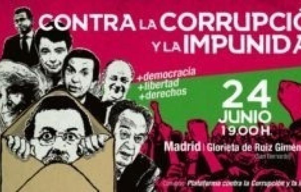 Una veintena de entidades sociales convocan una manifestación contra la corrupción y la impunidad el día 24 en Madrid