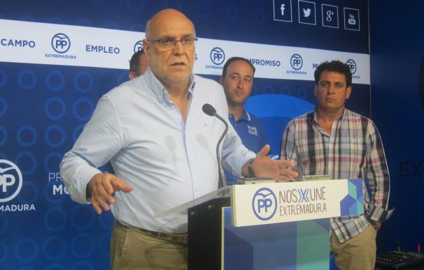 El PP extremeño cree que Vara "ha puesto la pelota en el tejado" del Gobierno para pagar el regadío de Tierra de Barros