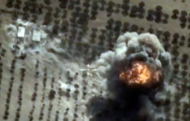 Rusia muestra imágenes de uno de sus ataques aéreos en Siria