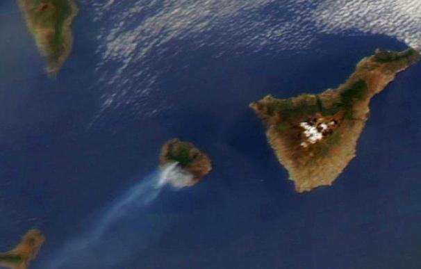 Incendio en La Palma visto desde el espacio