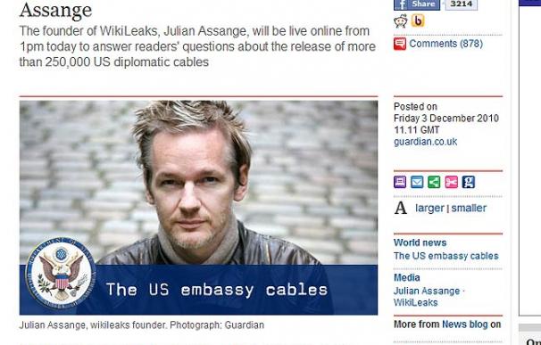 El encuentro con Assange en The Guardian se cuelga