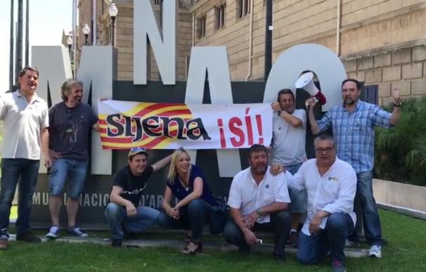 La Plataforma 'Sijena Sí' reivindica en el Museo Nacional de Arte de Cataluña el retorno de los bienes del Monasterio