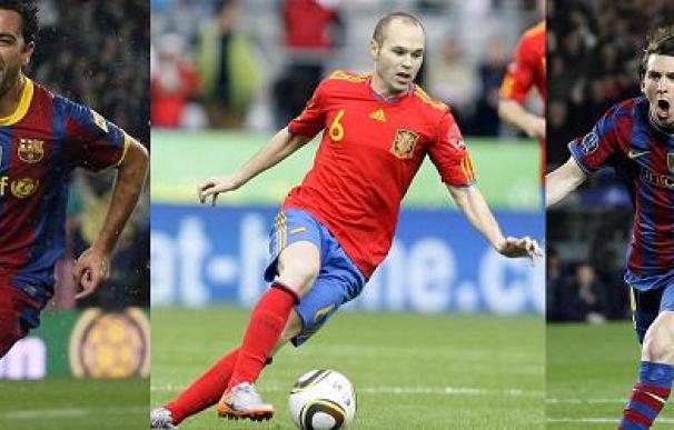 Iniesta, Messi y Xavi, finalistas del 'Balón de Oro'