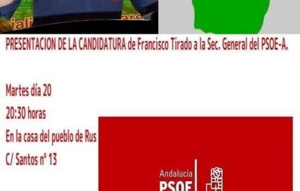 Tirado presenta una candidatura "personal" a la Secretaría del PSOE-A y reconoce "muy poco tiempo" para recoger avales