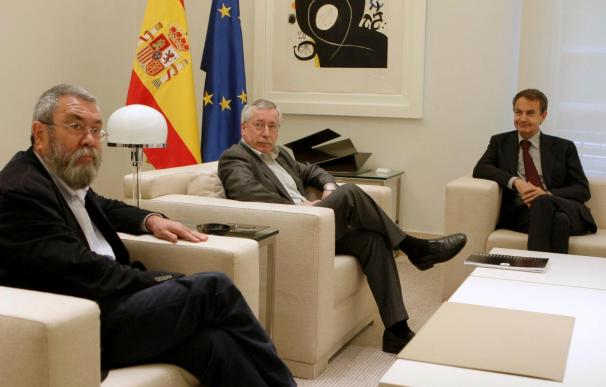 Toxo y Méndez se vieron con Zapatero el domingo para hablar de las pensiones