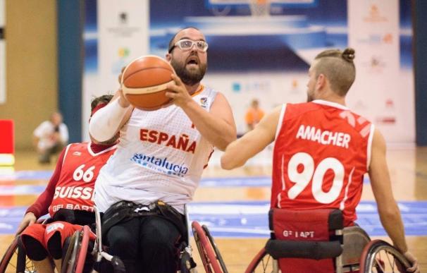 España se estrena con una trabajada victoria masculina contra Suiza en el Europeo en silla de ruedas