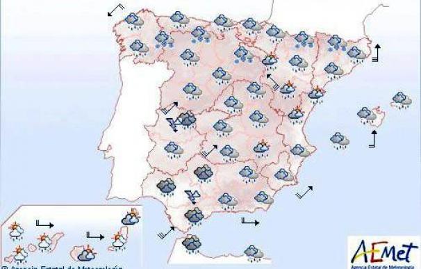 Posibilidad de lluvias persistentes y fuertes en Extremadura y Andalucía