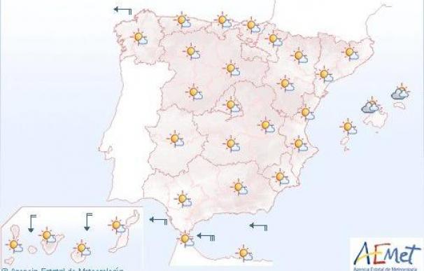 Chubascos débiles en Cataluña y Baleares y ligero ascenso de las temperaturas