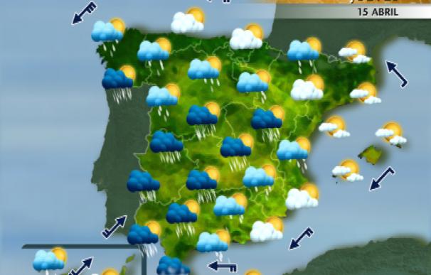 Lluvias el jueves en Andalucía, Extremadura y Madrid