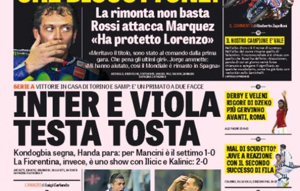 La prensa italiana apoya la teoría de Valentino Rossi.