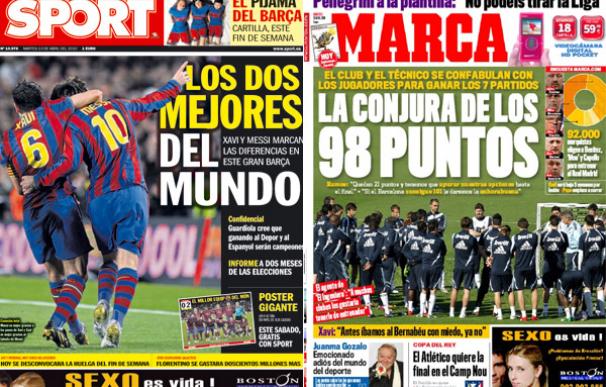 Las portadas de Sport y Marca del martes 13