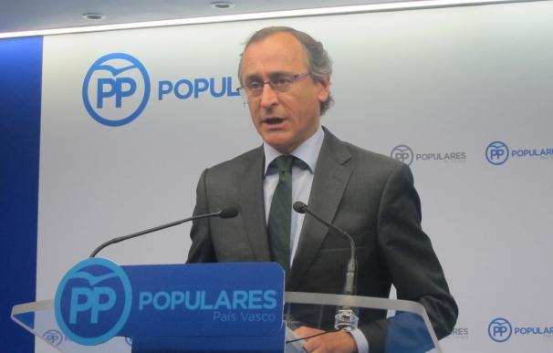 Alonso advierte al PNV que cualquier colaboración con el PP depende de que se mantenga el respeto a los marcos jurídicos