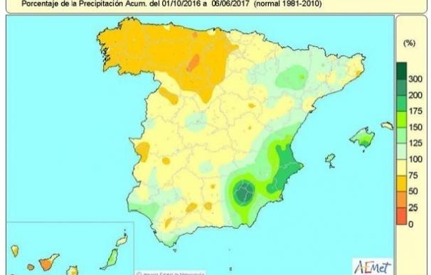 La falta de lluvias acumulada desde octubre en España es del 12% aunque en el noroeste se sitúa entre el 25 y el 50%