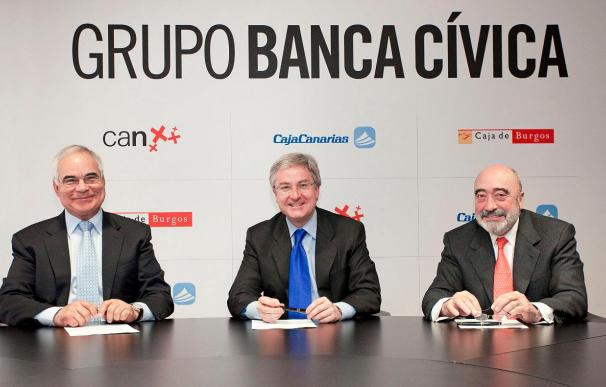 Cajas de Navarra, Canarias y Burgos firman el contrato del grupo Banca Cívica