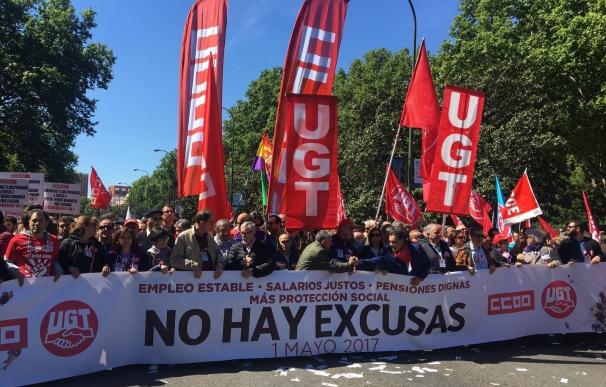 Comienza en Madrid la manifestación del 1 de mayo para recuperar derechos y denunciar la corrupción