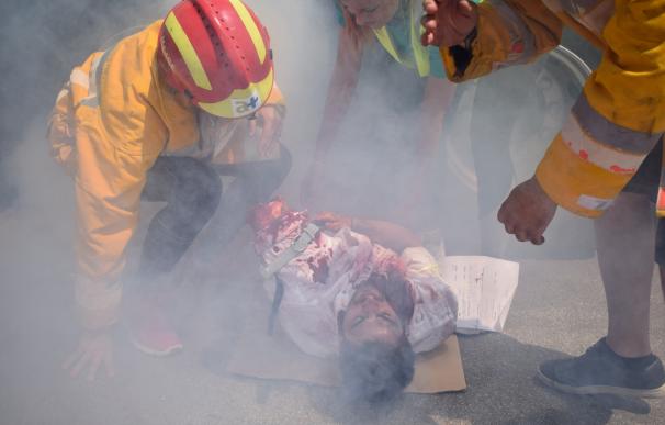 La UVic-UCC simula en Manresa un atropello masivo en un simulacro de atentado terrorista