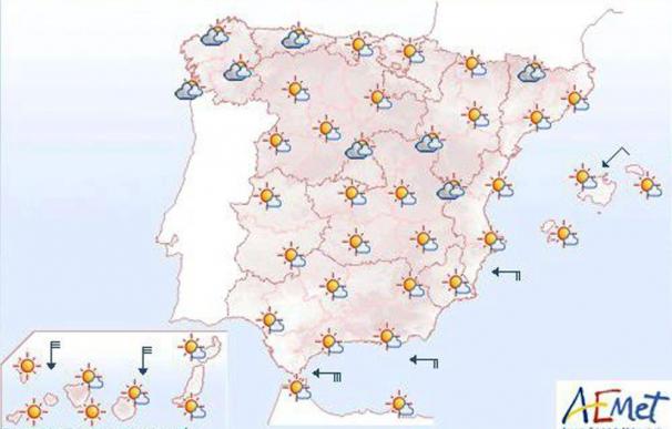 Cielos despejados en todo el país salvo Galicia, litoral cantábrico y Canarias