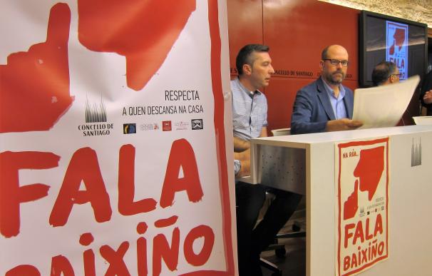La campaña 'Fala Baixiño' busca mitigar el ruido en las calles de Santiago para compatibilizar ocio y descanso vecinal