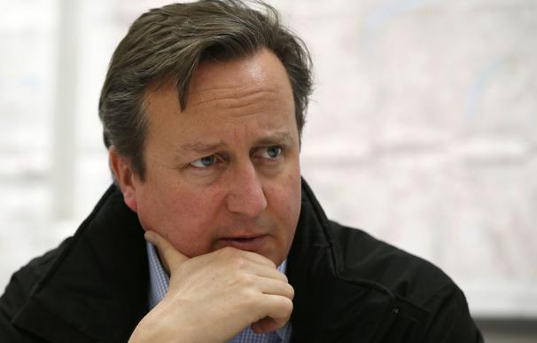 Britain's Prime Minister David Cameron attends a m
