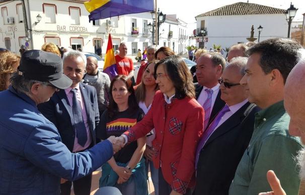 Rosa Aguilar participa en La Granjuela en un homenaje a las Brigadas Internacionales