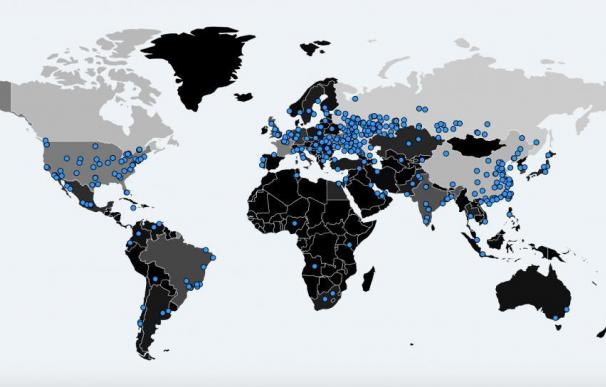 El virus WannaCry ha afectado a ordenadores de todo el mundo, como refleja esta captura del Botnet tracker de MalwareTech