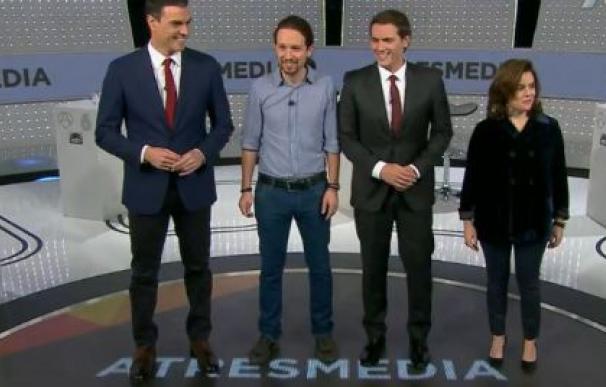 Los cuatro candidatos en el debate de Atresmedia
