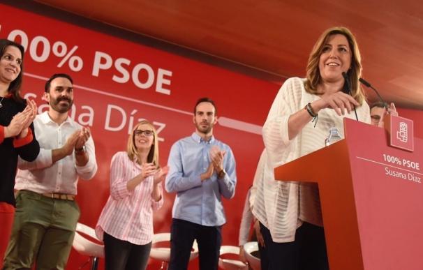 Susana Díaz pide el voto para "hacer más grande al PSOE" y se compromete a trabajar para derogar la reforma laboral