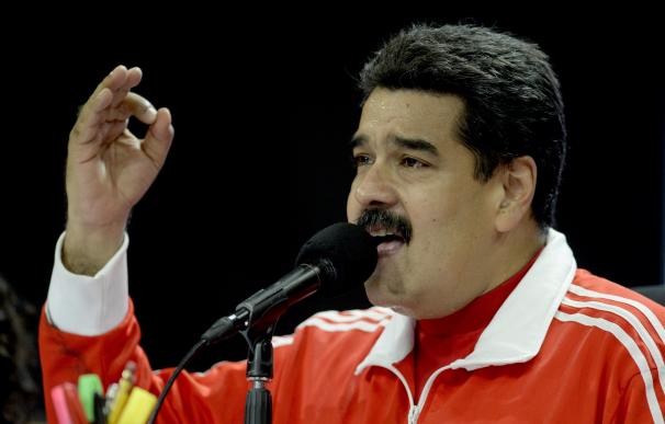 Venezuelan President Nicolas Maduro speaks during