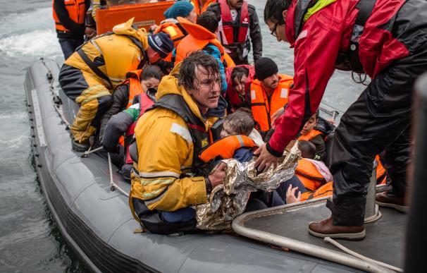 Uno de los botes rescatados en el mar Egeo