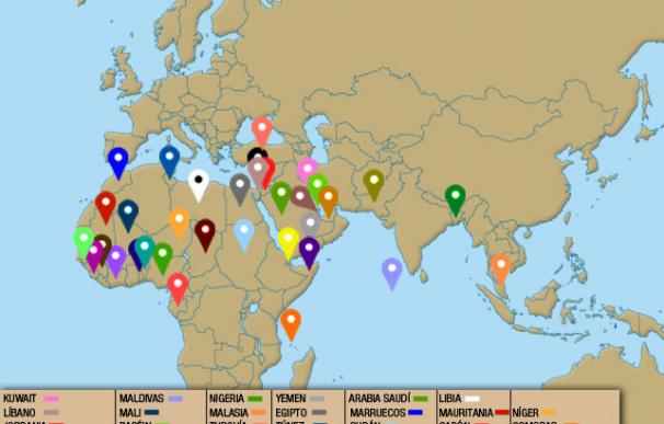 Los 34 países que componen la alianza musulmana contra el terrorismo. /Radeily Bernal