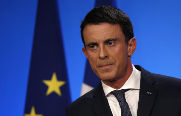 France's Prime Minister Manuel Valls speaks after