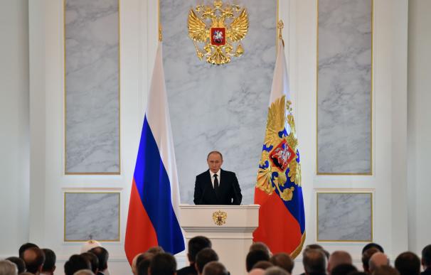 Russian President Vladimir Putin delivers his annu