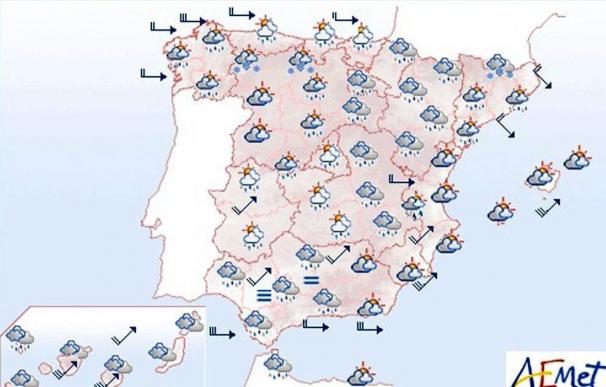 Mañana, precipitaciones fuertes en el suroeste, los Pirineos y La Palma