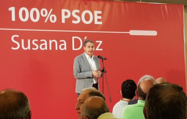 Zapatero pide el voto para Susana Díaz porque "habla claro, tiene un rumbo, es coherente y rechaza el oportunismo"