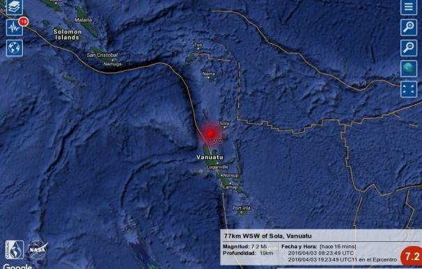 Un seísmo de 7,2 activa una alerta por posible tsunami en las costas de Vanuatu