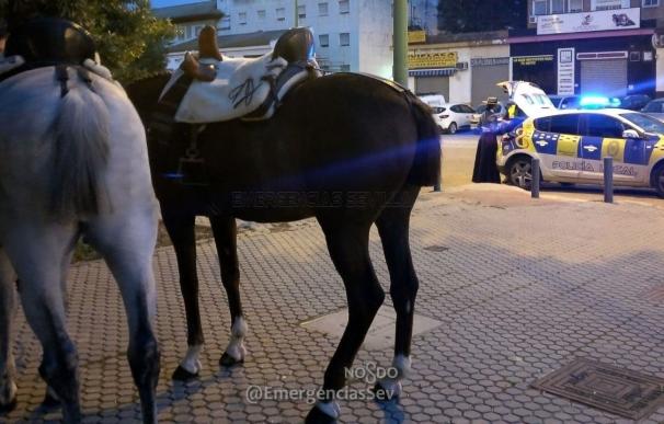 La Policía de Sevilla denuncia a dos jinetes por arremeter con sus caballos contra agentes en la Feria de Abril