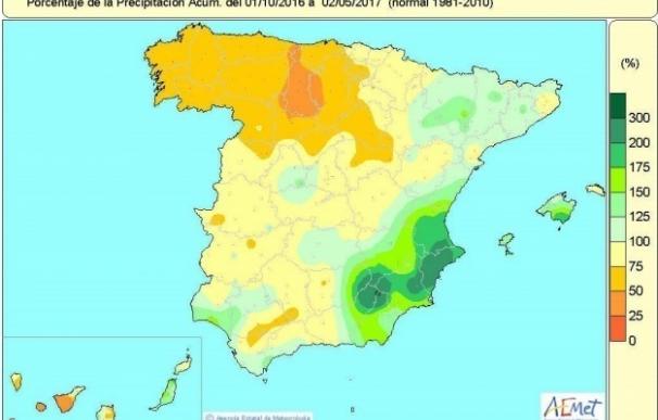 La falta de lluvias acumuladas desde octubre llega a un 13% en España aunque el déficit se agudiza en el noroeste
